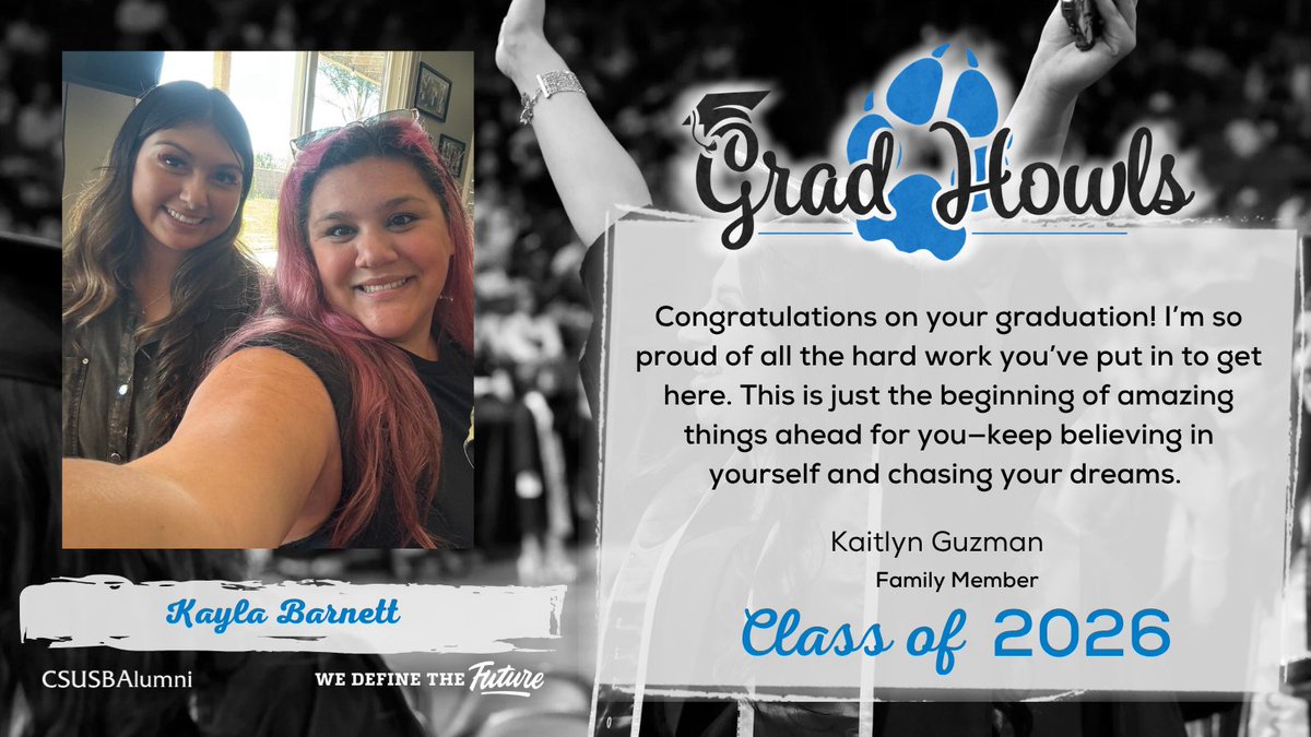 CSUSBAlumni's tweet image. From late nights to milestone moments, our Coyotes made it 🎓💙 Show them some love in the comments 🐾
#CSUSBAlumni #CSUSB #GradHowls26