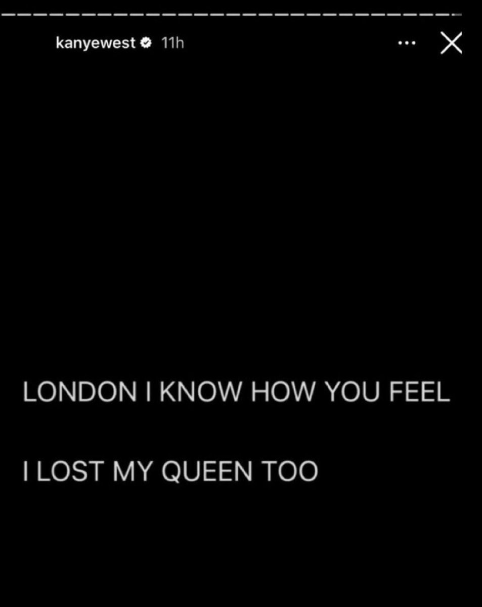 when kanye posted this after queen Elizabeth’s deаth 😭
