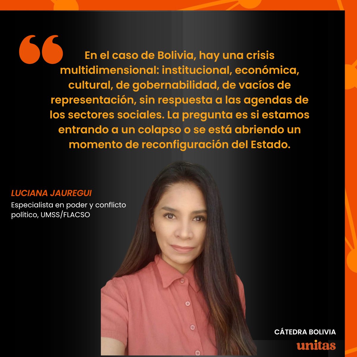 redunitas's tweet photo. #CátedraBolivia
50 años de #UNITAS #MedioSiglode historia en acción.
Repensando desarrollo, democracia y derechos, 1976-2050.
Sesión 3: Futuro: Perspectiva global y técnica. https://t.co/yKeZOaYsfN
