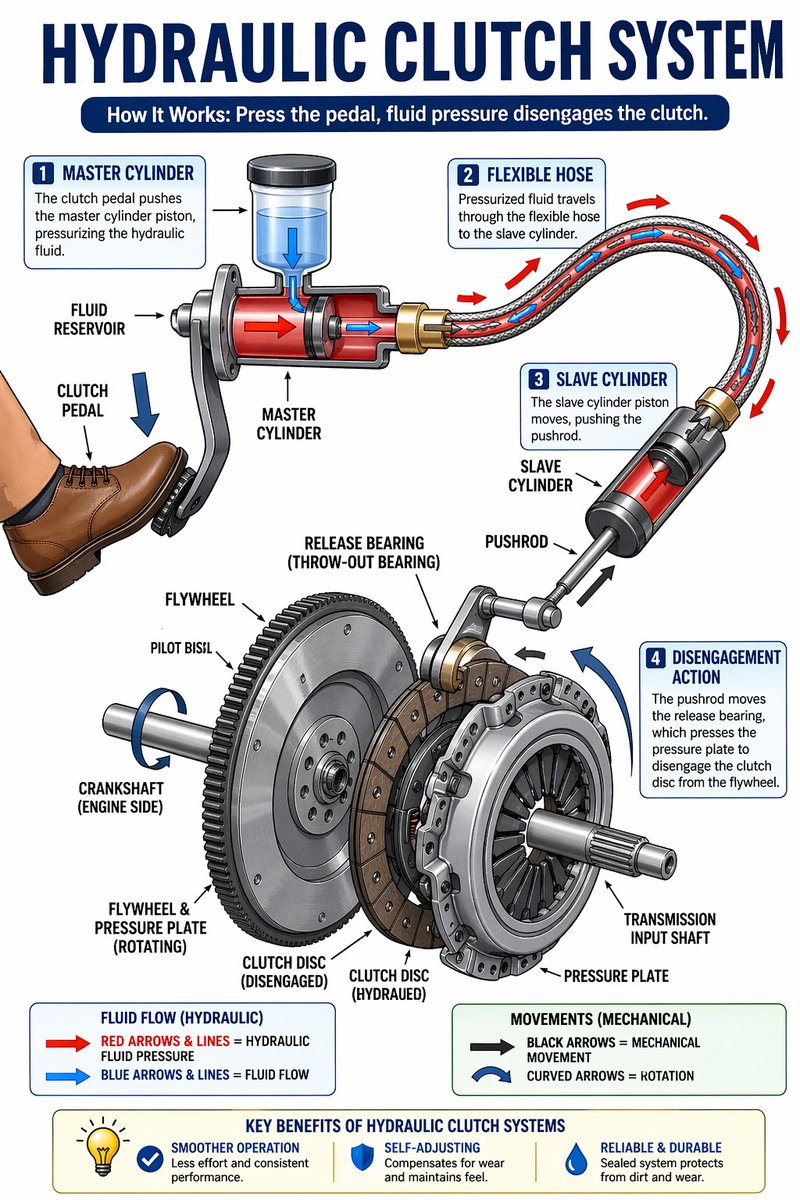 How a Hydraulic Clutch System works