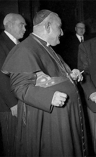 Only photo in existence of a pope smoking a cigarette