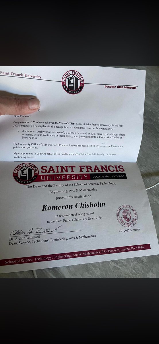 ChisholmKam's tweet image. Officially made the Dean’s List! 📚✨ Feeling proud of the progress and ready for what’s next. @SFUUniversity #DeansList #ATH #studentathlete #Athlete