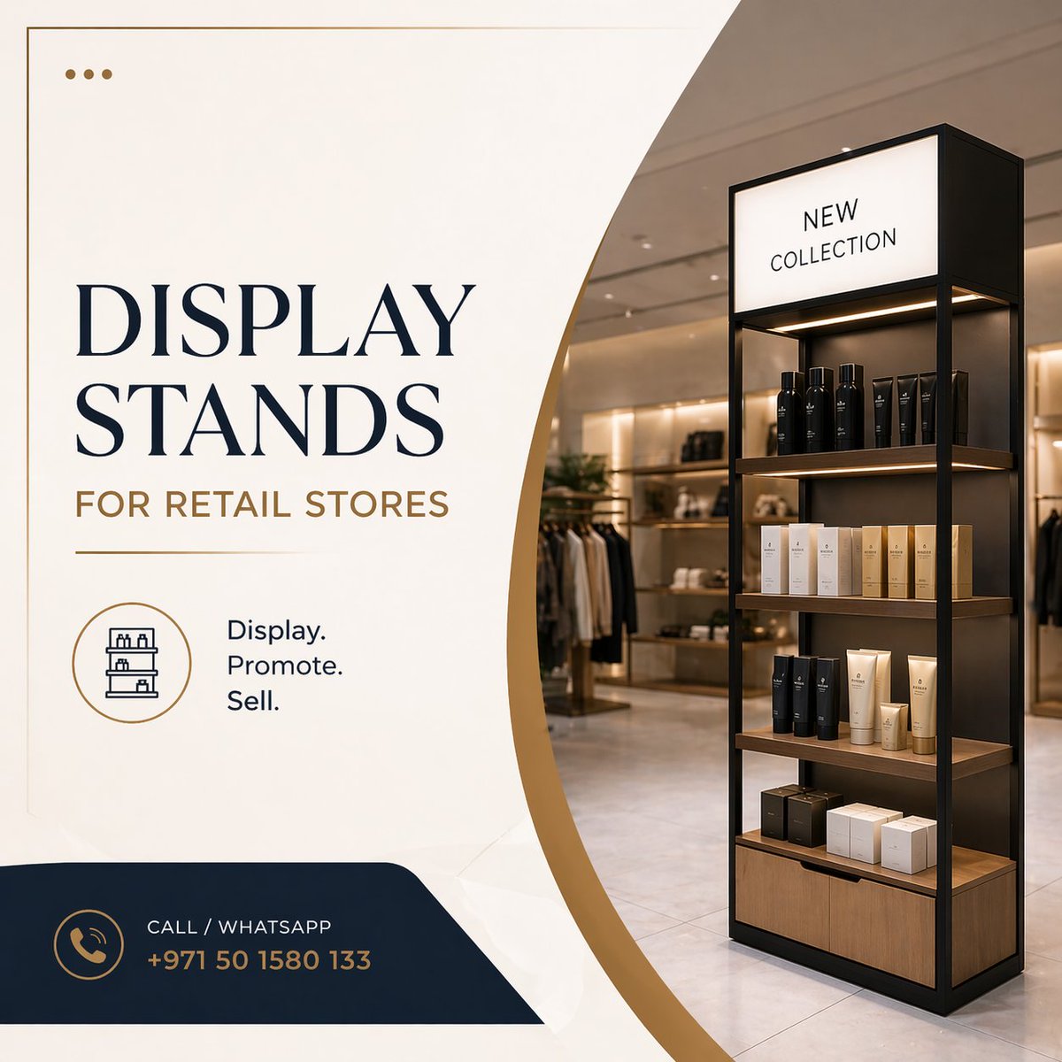 DNGCrea8ive's tweet image. Display Stands for Retail Stores

Turn browsers into buyers with eye-catching, high-quality display stands.

📞 Call / WhatsApp: +971 50 1580 133

View More: dngcreativellc.com

#RetailDisplay #DisplayStands #RetailBranding #POSDisplay #StoreDesign #VisualMerchandising