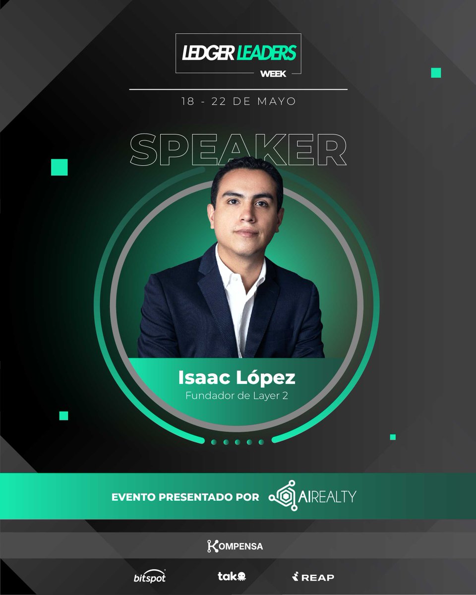ForoBlockchain's tweet image. ¡Speaker Confirmado @Isaaclegaltech  !

Founder de @Layer_TwoMx  , una firma de consultoría híper-especializada en regulación blockchain, cripto y web3.

¡Conócelo en el Main Event! Regístrate 👇
luma.com/ledger-leaders…

#Speaker #Mainevent #LLW #Cripto #web3