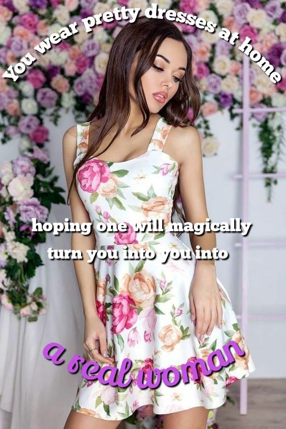 femmebliss469's tweet photo. The soft floral fabric of that white dress hugs your curves so sweetly, with pretty roses blooming across your chest and the short skirt swaying gently against the vibrant flower wall. Can you feel how wearing something this delicate makes every inch of you bloom into pure feminine beauty?