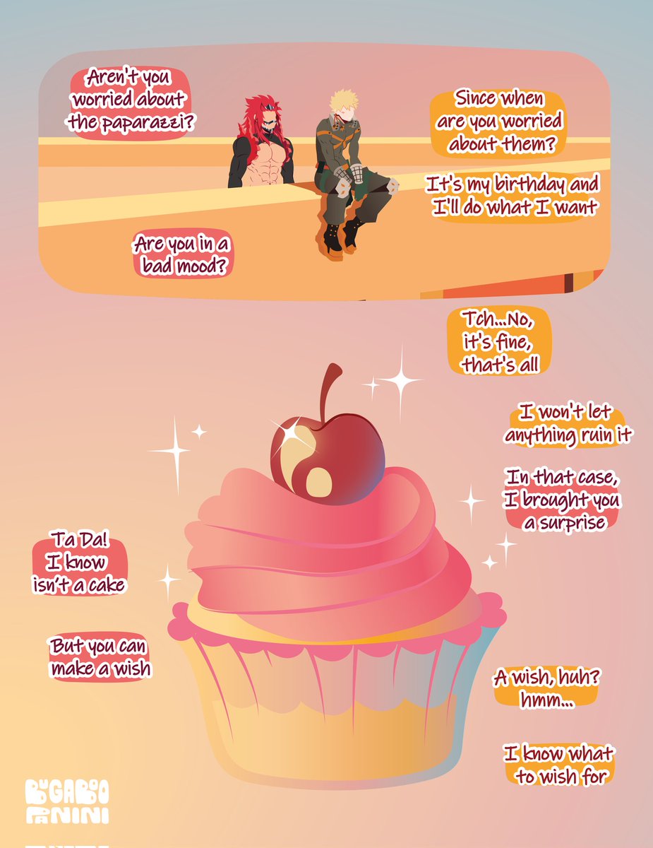 Bugita_Panini's tweet photo. A birthday Wish 💥
Special KiriBaku comic for Bakugou's birthday! I owed you guys a kiss, and here it is! 🔥✨ (1/2)

#kiribaku #bakugou #kirishima #bakugoubirthday #mha #bnha #bokunohero #MyHeroAcademia https://t.co/uC2vIzw4ib