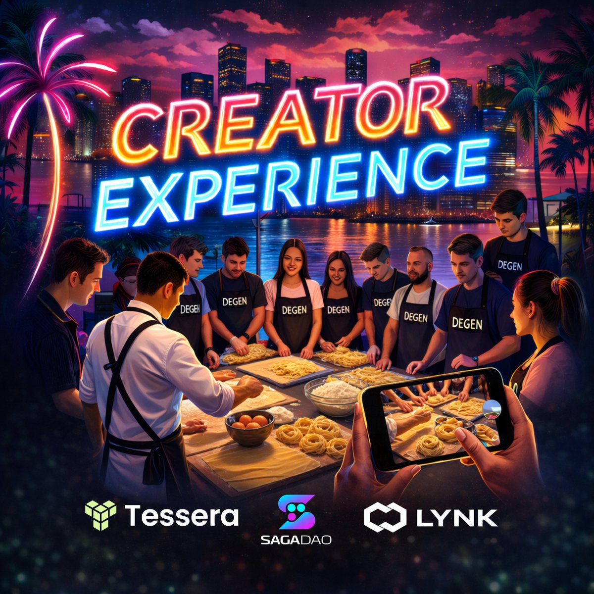Creators, we saved you a seat!

Tessera, SagaDAO, and LYNK invite Web3's best creators to a private chef experience during Accelerate Miami 🍝

<a href="/Tessera_PE/">Tessera Lab</a>  <a href="/SagaMobileDAO/">Saga DAO</a>  @Thelynkapp
