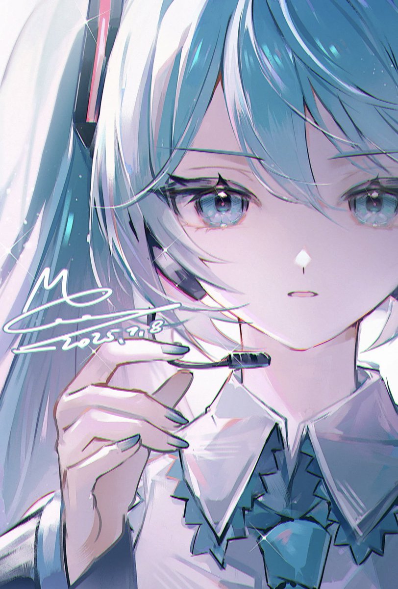 ✎⊰～虽然全部是无形的事物～⊱✎
永远爱听的一首
由着手感画了，感谢喜欢
#初音ミク