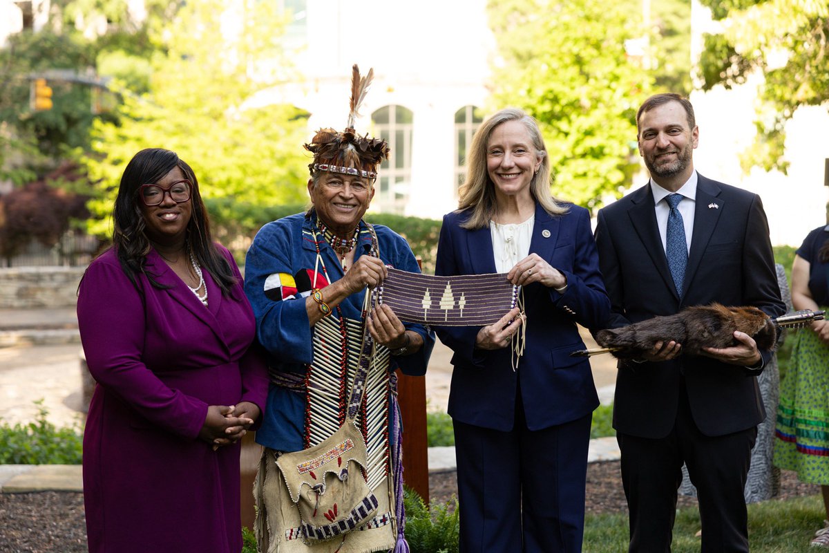 GovernorVA's tweet photo. I was honored to accept the 313th Spotswood Treaty Tribute today.

The Cheroenhaka people have called this land home for thousands of years — long before any colonial charter or Governor.

We must always recognize and celebrate their story. https://t.co/5lcclCCdkP