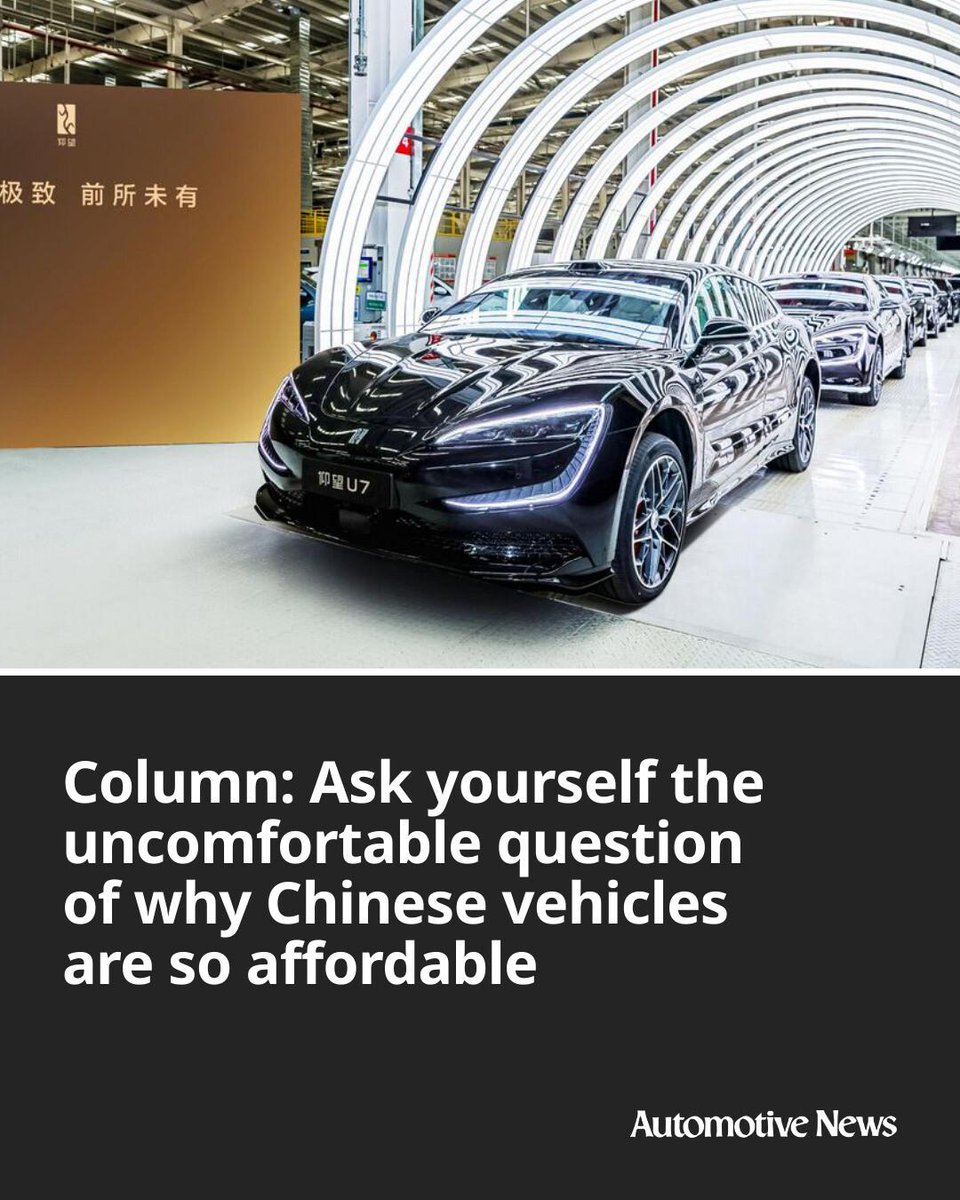 Automotive_News's tweet image. Canadians are right to assume EVs from brands such as BYD and Chery will be more affordable than those made by legacy automakers from the Detroit 3, Japan and Europe. But they should have questions about why. And dealers should have some answers.

#China #ChineseEVs #automotive