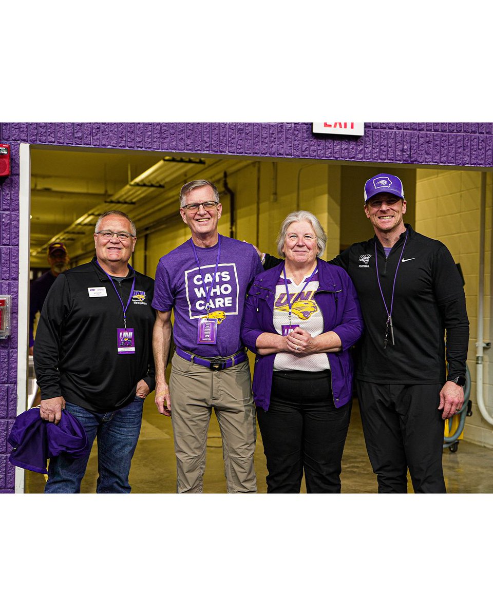 UNIFootball's tweet photo. Shoutout to our off-field game changers! Huge thank you to our faculty and staff for coming out to practice today—we truly appreciate your support! 🫶

#EverLoyal | #LegacyEra | #UNIFootball https://t.co/jCpmKuTMPI