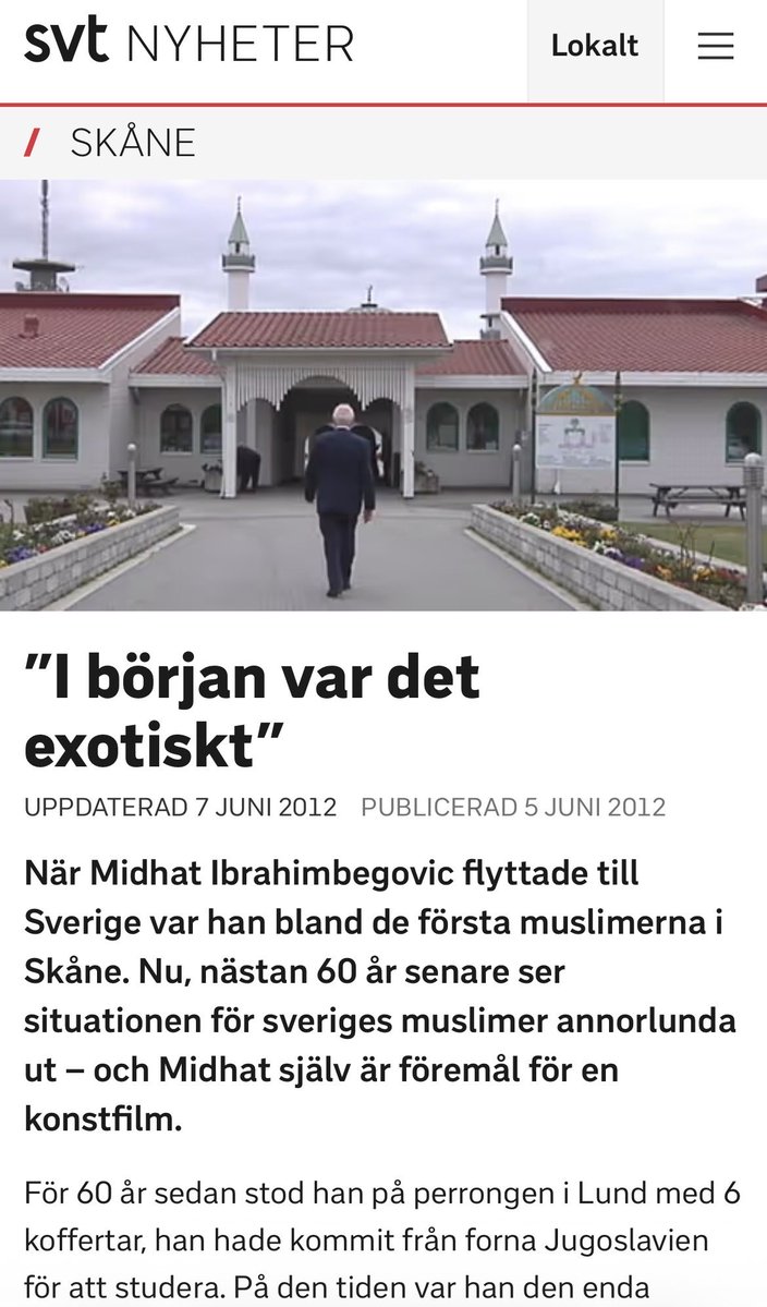 🇧🇦🚨Bosnian Muslim Electrical Engineer Midhat Ibrahimbegovic was among the first Muslims in Sweden, arriving after completing his university studies in Croatia, and leading the creation of Sweden’s first mosque in 1984, the same year Bosnia hosted the Olympic Games in Sarajevo ☪️