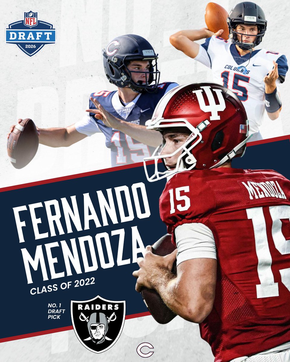 ColumbusHS_Mia's tweet photo. No. 1 overall.
Fernando Mendoza ’22. 
Marist. Explorer. Cuban-American. 
#CPride #Adelante https://t.co/g1JoHVx85Y