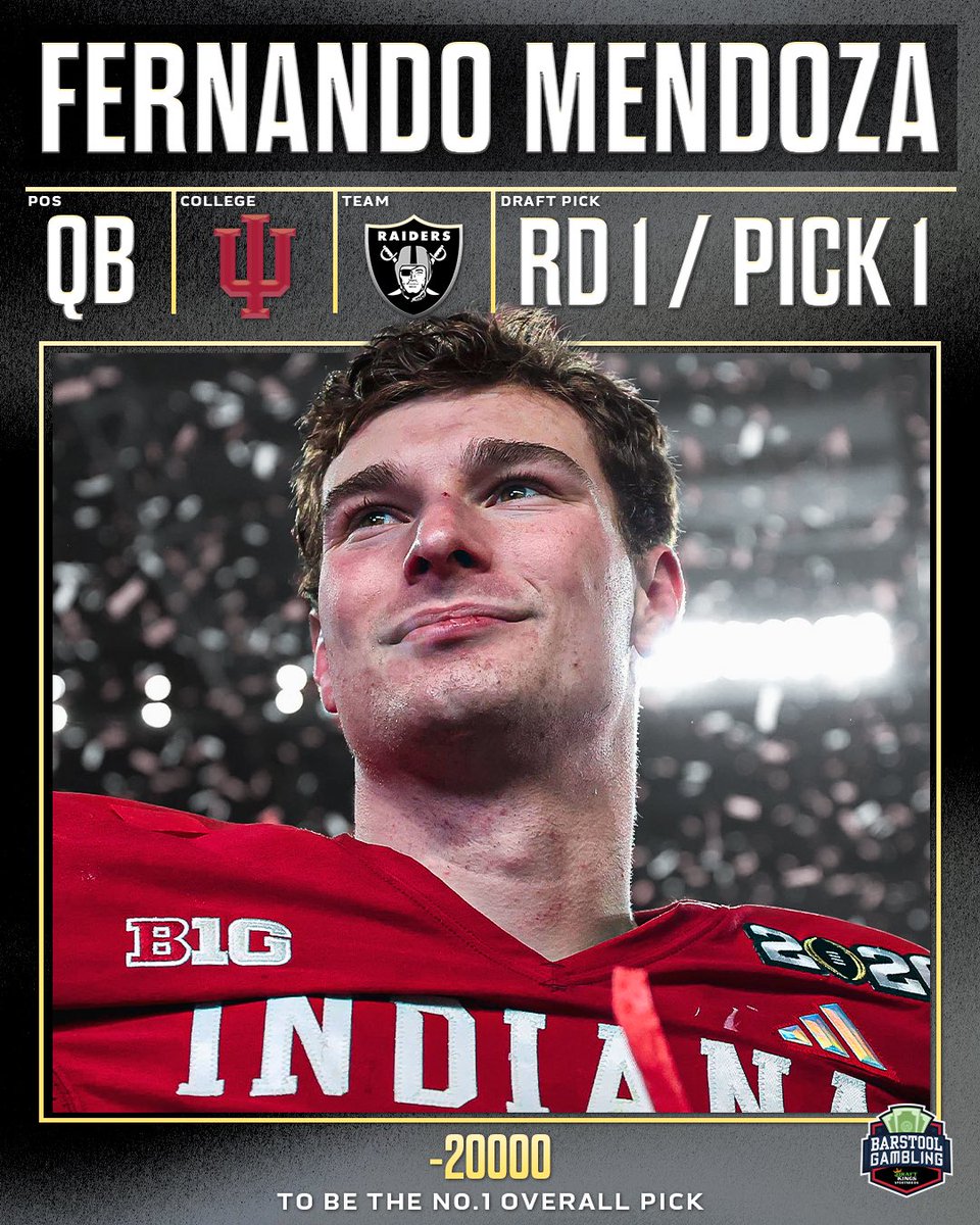 FERNANDO MENDOZA IS OFFICIALLY A LAS VEGAS RAIDER