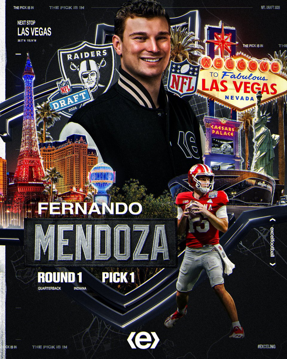excelfootball's tweet photo. NO. 1 OVERALL ‼️ @fernandomendoza is a Raider! #exceling https://t.co/4v8B4QJEvJ