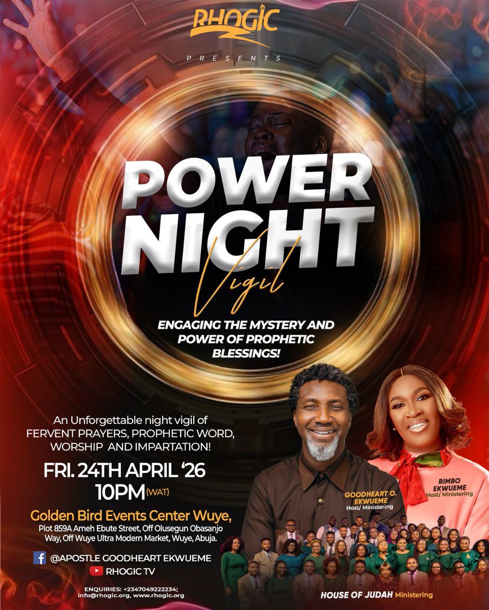 PastorGoodHeart's tweet image. #IT’S TODAY!!🔥

Join us for what promises to be an encounter of a lifetime in God’s presence @ POWER NIGHT VIGIL !

Whether in person or connecting virtually….you would be blessed and refreshed! Shalom.

@GOODHEART-EKWUEME🤗