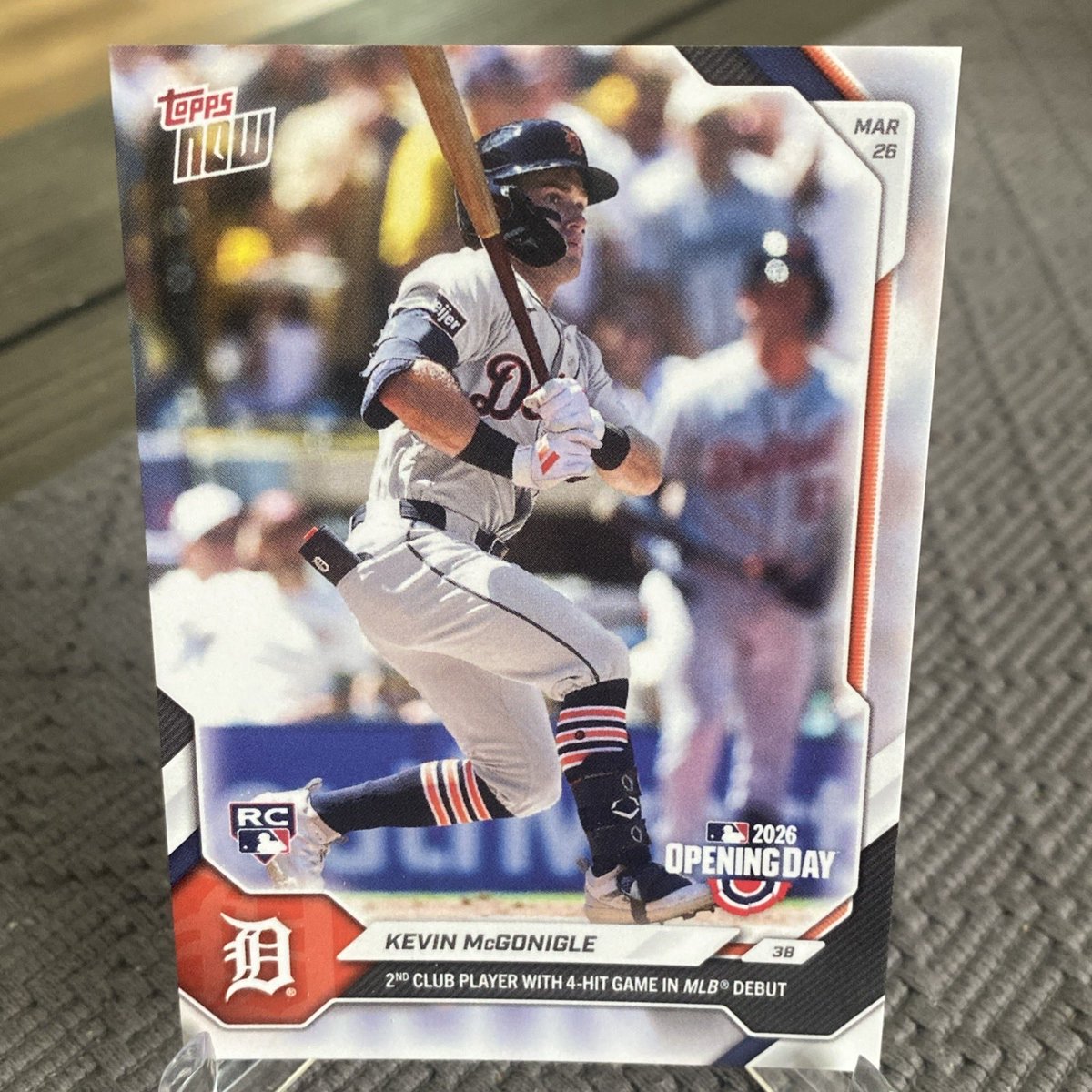 PromotionsDa's tweet image. Kevin McGonigle 2026 TOPPS NOW Opening Day 4-Hit Debut Detroit Tigers  ebay.us/m/8KVMFa #BaseballCards