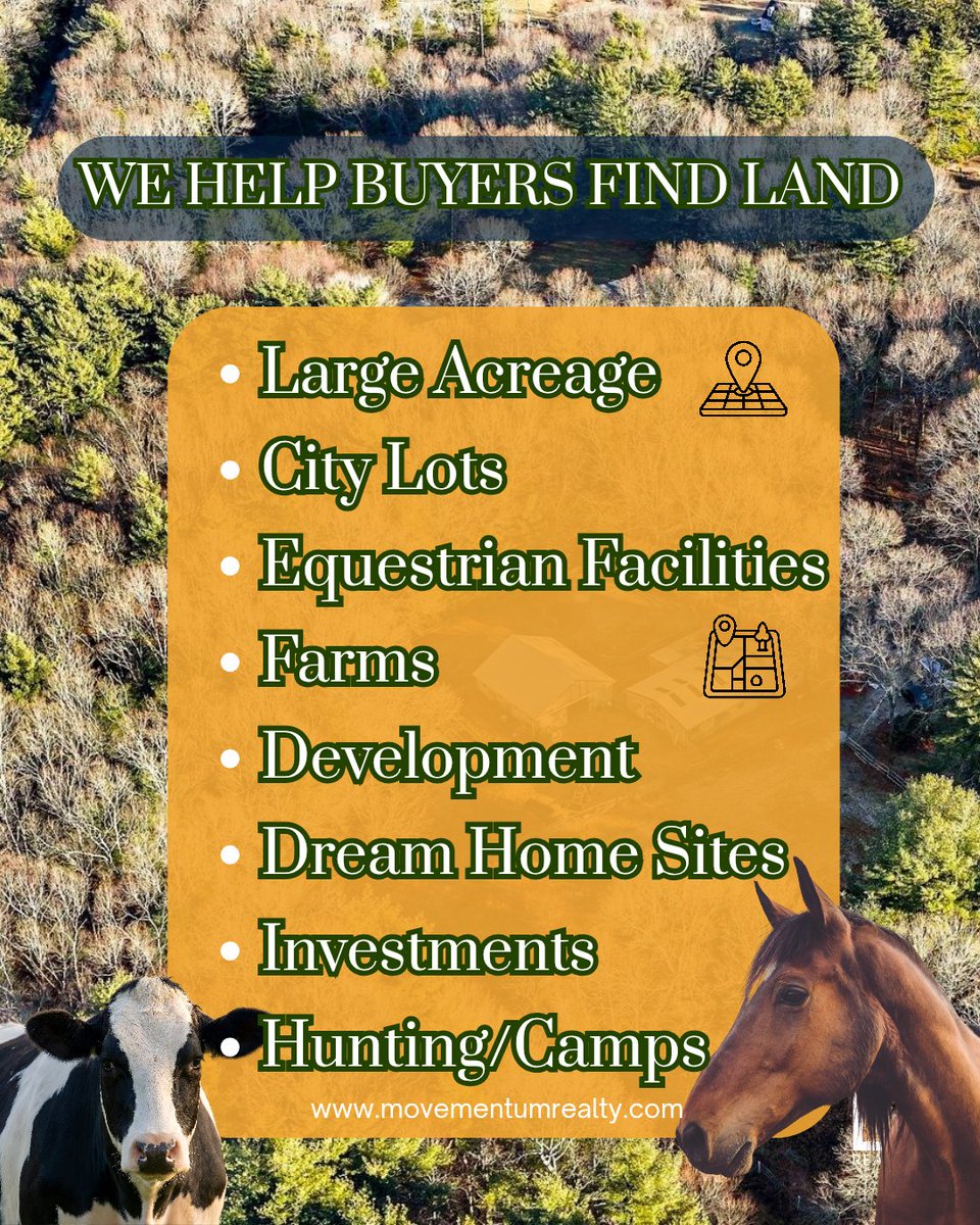 MovementumRE's tweet image. Have you ever wondered how to find the right piece of land? Whether you're looking for a farm, a homestead, or a smart investment, the first step is simple: reach out to us. We'll connect you with a knowledgeable agent who can help you every step of the way.
#LandForSale #Land