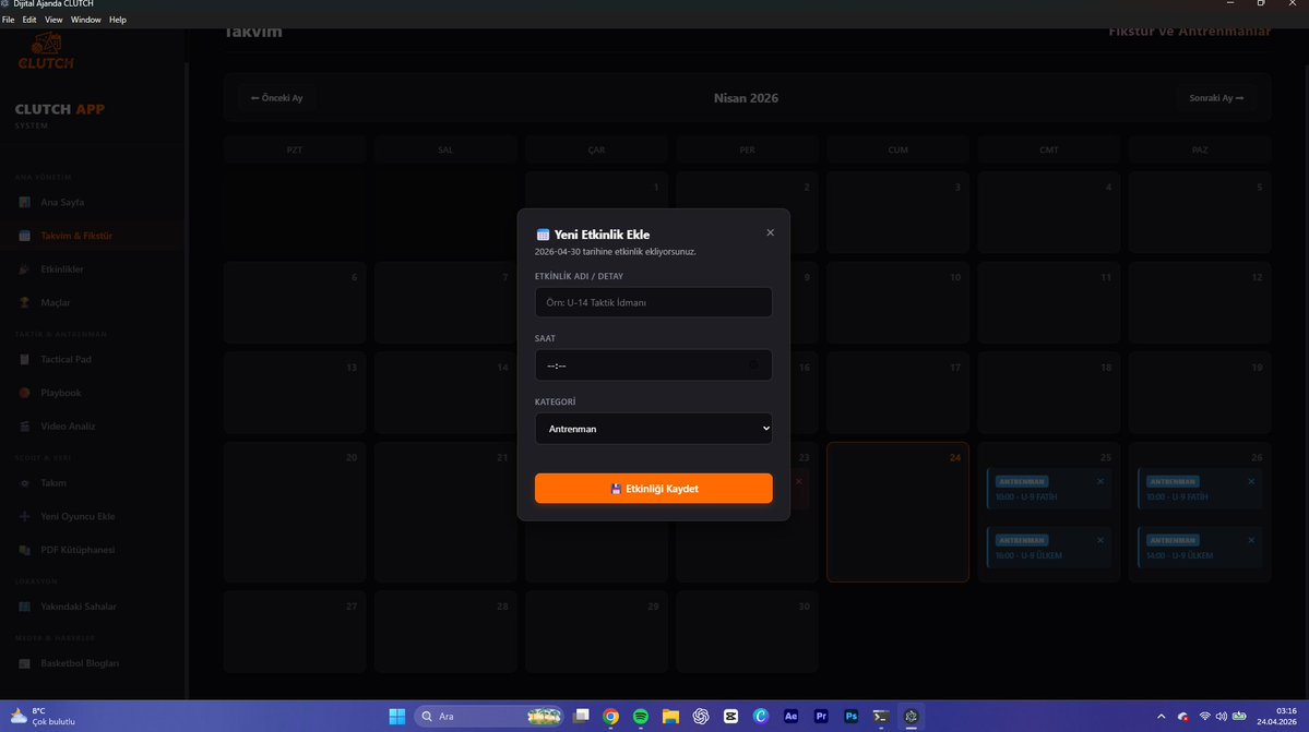 Tahiremre_'s tweet image. Profesyonel antrenörlük, profesyonel araçlar gerektirir. 🏀

CLUTCH, drill arşivinden oyuncu gelişim takibine kadar her şeyi bilgisayarınıza getiriyor. Türk antrenörleri için geliştirilen bu yerli yazılımla tanışmaya hazır mısınız? 💻🇹🇷

#CLUTCH #BasketballTraining #YerliYazılım