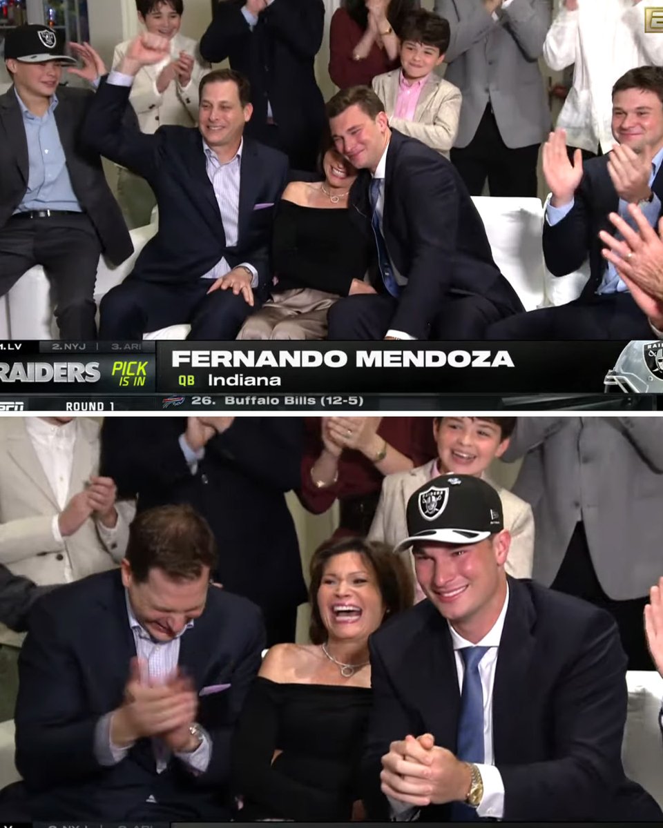 YahooSports's tweet photo. FERNANDO MENDOZA GOES NO. 1 OVERALL 👏

LOOK WHAT IT MEANS TO HIM AND HIS FAMILY 🥹❤️ https://t.co/lmLPdVWRU3