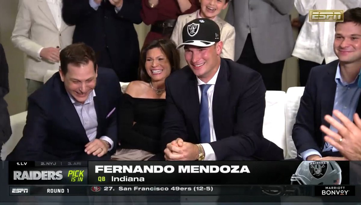 plataynegroblog's tweet photo. YA ES OFICIAL, FERNANDO MENDOZA ES RAIDEEEEEER!!!!
🥳🥳🥳🥳🥳🥳🥳
#RaiderNation #NFLDraft #Raiders https://t.co/fDjazDPacV