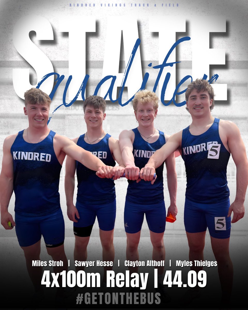 khstrackfield1's tweet image. 💥STATE QUALIFIER💥
🥈 2nd PLACE 🥈
❗️TOP 10 ALERT❗️

We switched up the Boys 4x100m Relay and ran a season-best time of 44.09, which puts them on the Top 10 list at #7! 🤩 

🏆 4x100m Relay 
🥈Miles, Sawyer, Clayton, Myles
⏰ 44.09
⬆️ KHS all-time #7

#getonthebus