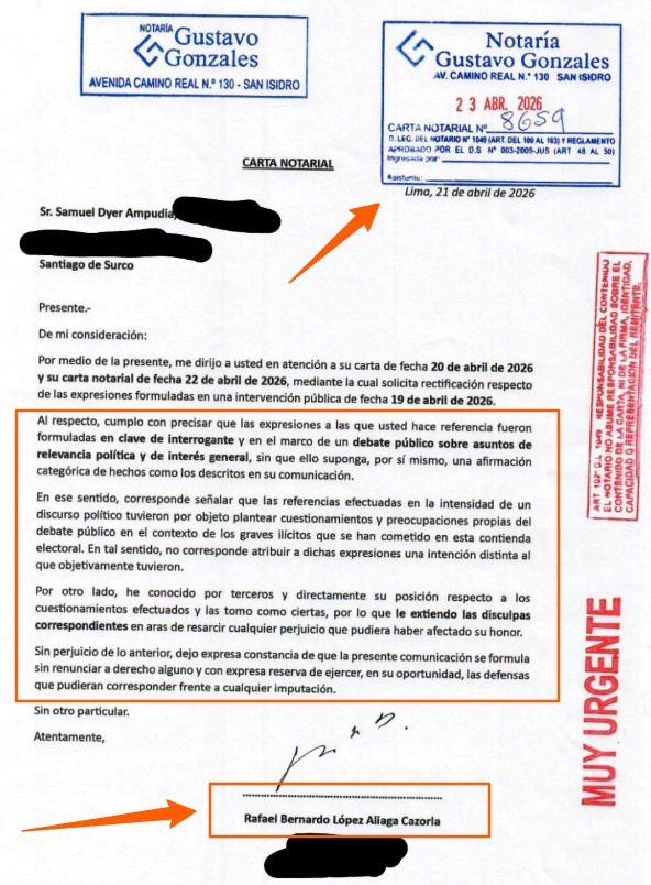 👉SE HIZO LA PICHI y se DISCULPÓ con Dyer el ORATE López Aliaga... Ante sus talibanes en público se hace el machito el esperpento, Y escupe mierd@ a todo el mundo, alguien le hace el pare Y le tiemblan los runtus al esperpento López. 👇
