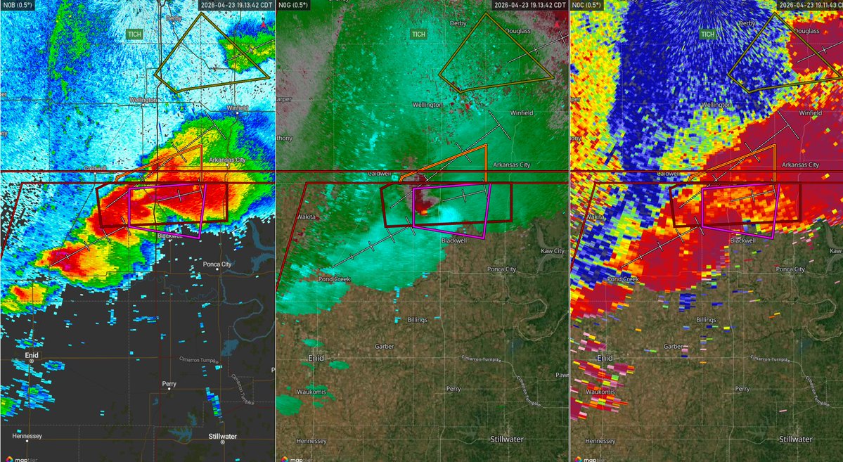 EmberlyWX's tweet image. What a monster. Poor cows, thats all I can say right now.

#wx #tornado #radar #Oklahoma #OKWX #Reedtimmer
