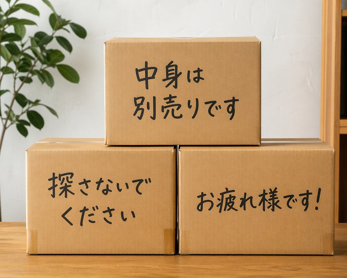 ダンボールに一言企画、 こうなりました? ・中身は別売りです ・探さ 