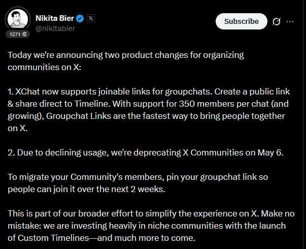 Xcreamte's tweet photo. BREAKING NEWS: Famous streamer KSI (aka Big forehead) THREATENS to drop new music if the Nikita did not reconsider his decision to deprecating X communities

“From the screen, to the ring, to the pen, to the king...”

~ KSI https://t.co/SjClJxPJ1E