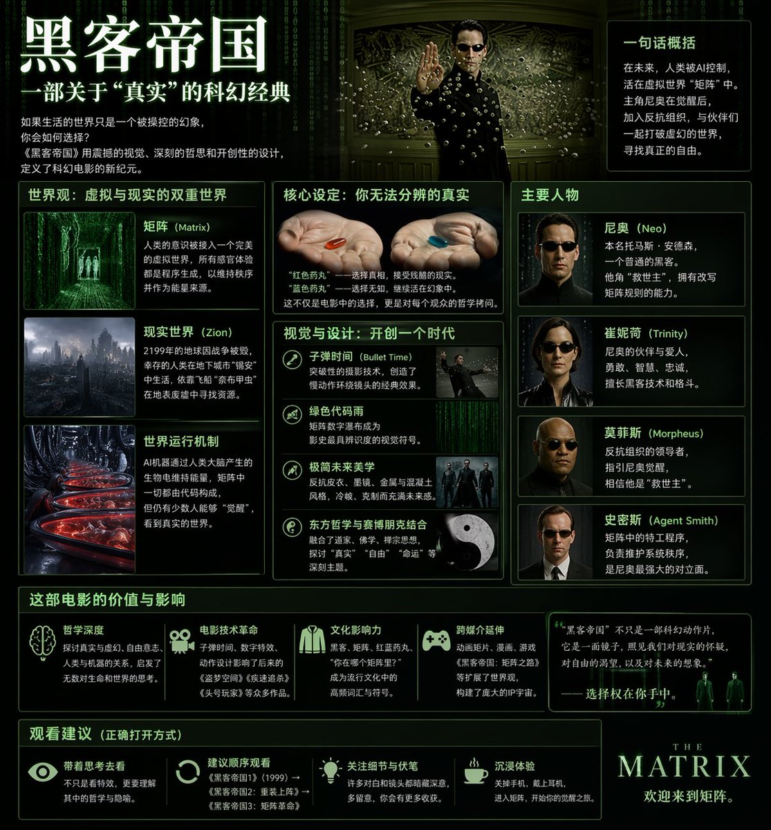 Matrix Sci-Fi Infographic Poster