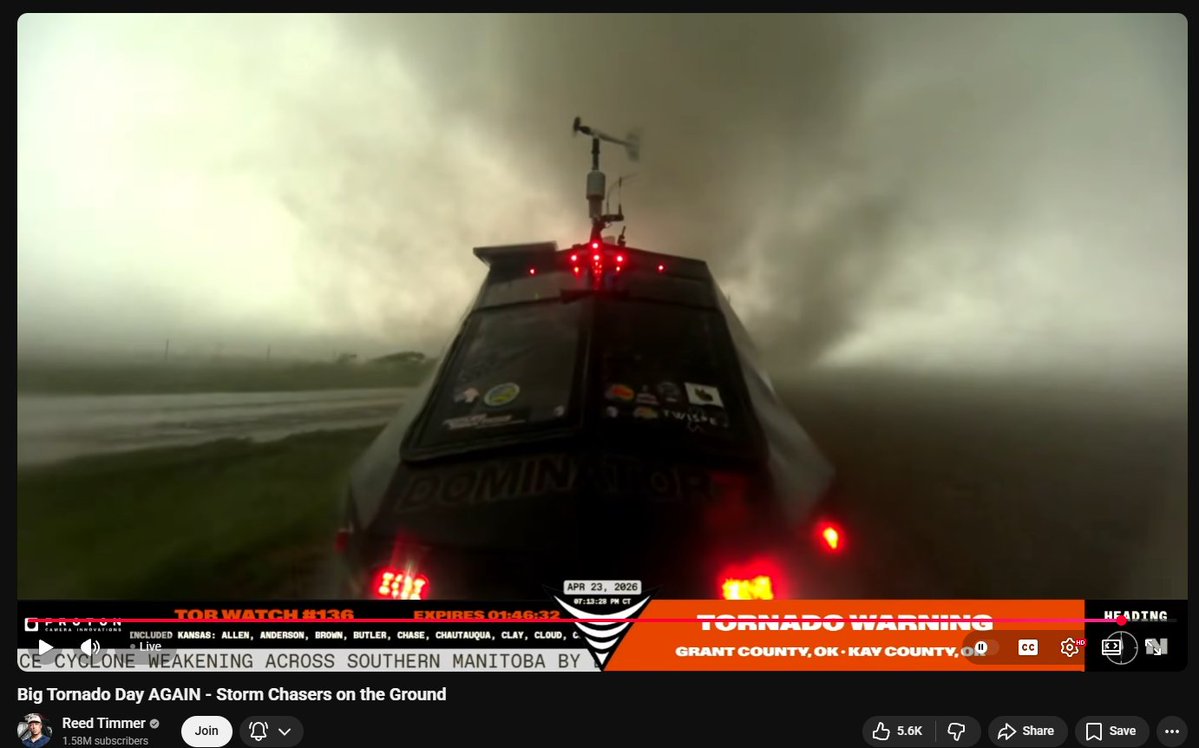 Safe to say the Dominator did in fact get hit by the tornado. Incredible view on <a href="/ReedTimmerUSA/">Reed Timmer, PhD</a>'s stream! 

Watch his stream here youtube.com/watch?v=UB9KtB…