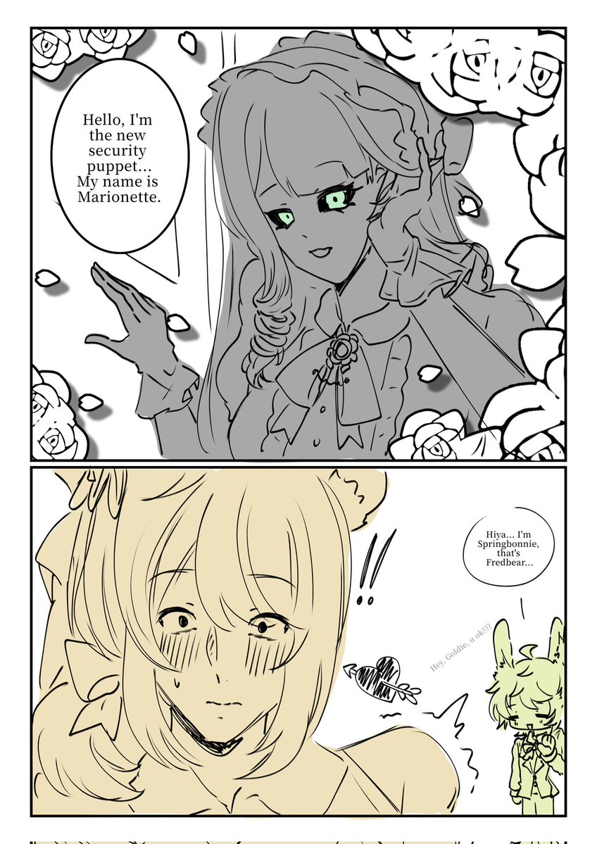 duckofthenull's tweet image. First Meeting
🖤💛
#FNAF擬人化 #MariGold