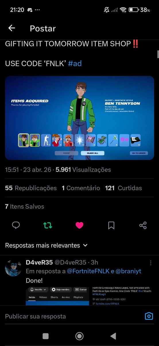 TexTunado's tweet photo. @FortniteFNLK @braniyt https://t.co/12pkaqVMG1