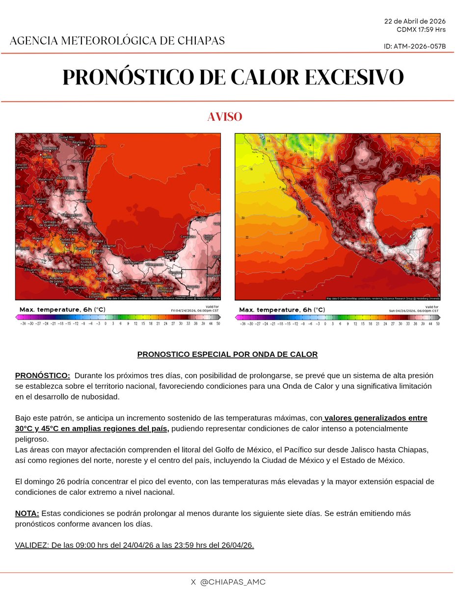 Agencia de Meteorología de Chiapas (AMC). ™ tweet media
