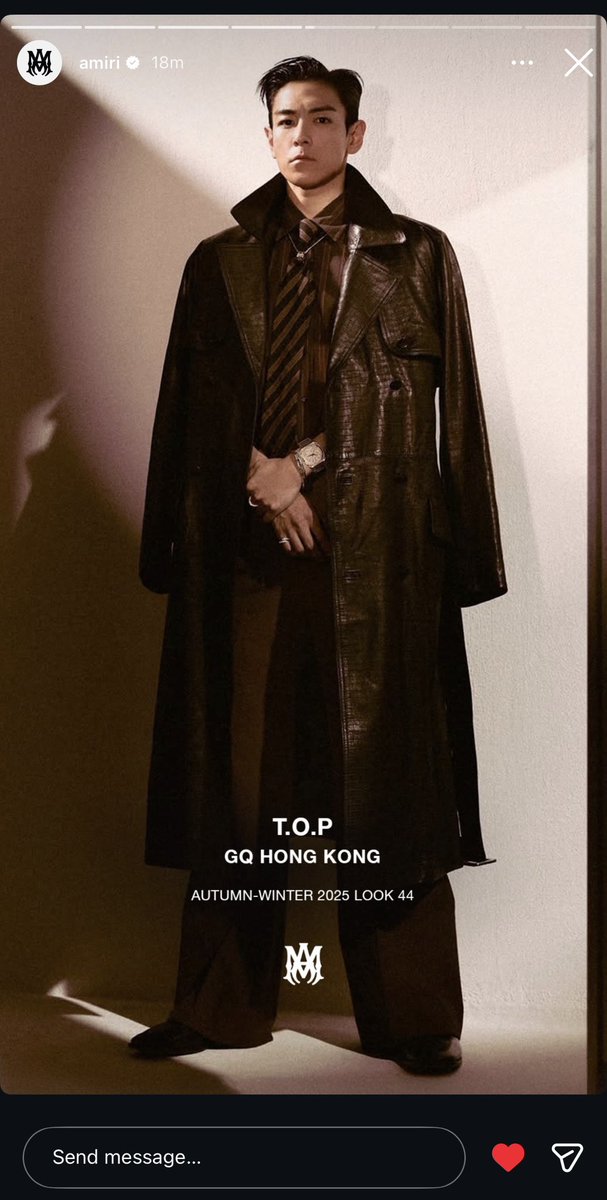 puTOPinamo's tweet image. AMIRI IG Story

T.O.P
GQ HONG KONG
AUTUMN-WINTER 2025 LOOK 44

#TOP #탑 #최승현 #CHOISEUNGHYUN #TTTOP
