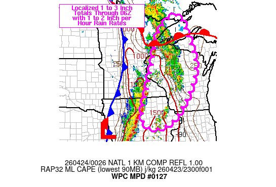 WPC_MD 0127 affecting Upper MS Valley into MN Arrowhead/western