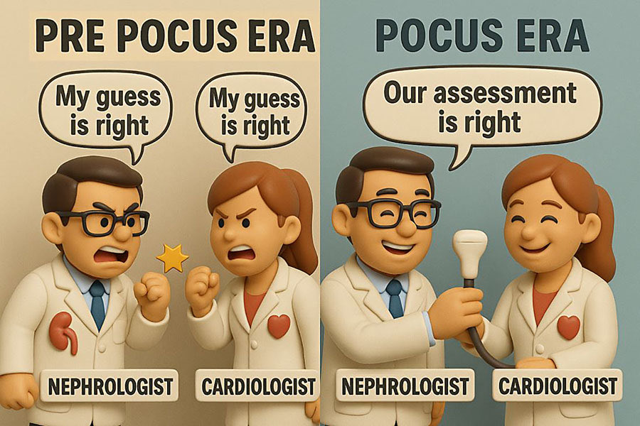 NephroP's tweet image. I get it, #cardiology vs #nephrology memes are undefeated for likes and shares. But if we keep repeating them, the jokes start sounding like clinical reasoning. Maybe we flex fewer stereotypes and a little more #POCUS for actual hemodynamics instead of celebrating guesswork.