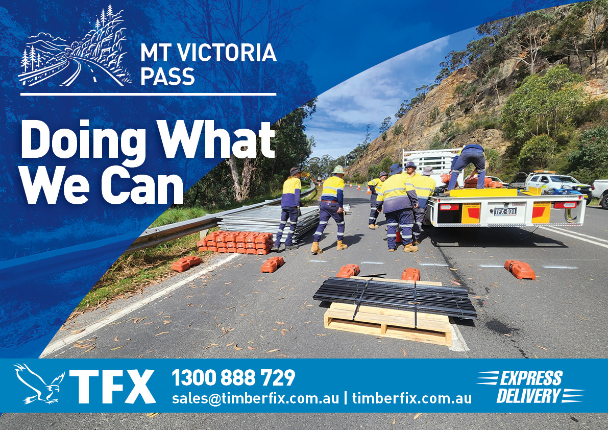 TFX_Timberfix's tweet photo. We’ve been doing what we can, in getting materials on site and supporting the crews working through the geotechnical assessments and stabilisation works. 
#TFX #Timberfix #MountVictoriaPass #Roadworks #BlueMountains  #GetItDone #MtVc #MountVictoria https://t.co/S4NGRudvvz