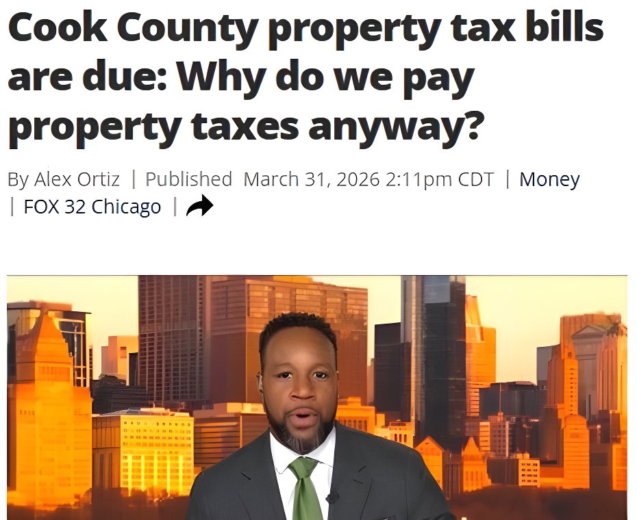 Cook County property tax bills are due: Why do we pay property taxes anyway?

fox32chicago.com/news/2026-prop…