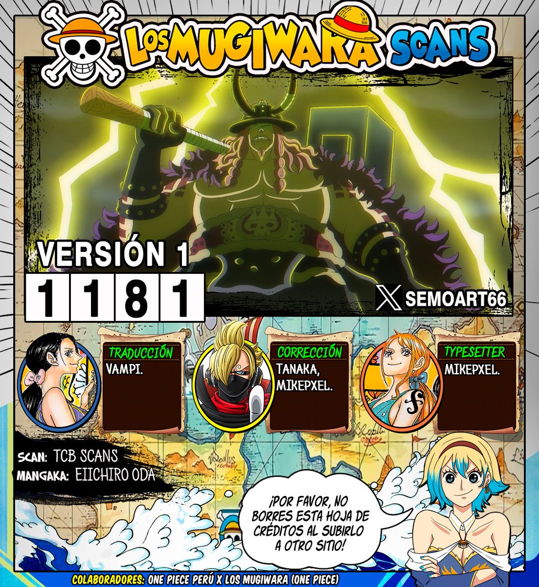 LosMugiwaraScan's tweet photo. ONE PIECE CAPÍTULO 1181: "VERSIÓN 1"
-------
■ Traducción: @LosMugiwaraScan
-------
►Leer Online / Descargar y PDF~> https://t.co/MBcIFrOdIK
-------
Créditos del Coloreo:  @semoart66 https://t.co/1Ms6s16TcO