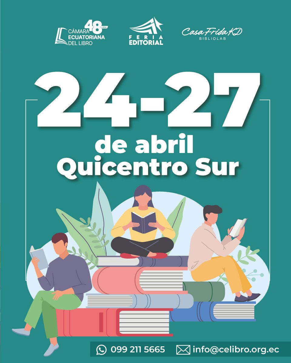 CamaraLibroEC's tweet photo. 📚Mañana empieza la Feria del Libro en Quicentro Sur 📚

Descubre nuevos autores, disfruta de una agenda cultural pensada para todos y déjate inspirar en un ambiente lleno de libros, creatividad y encuentros inolvidables.

https://t.co/dRwAc1N9f0

¡Te esperamos! https://t.co/gD8nhyu4gf