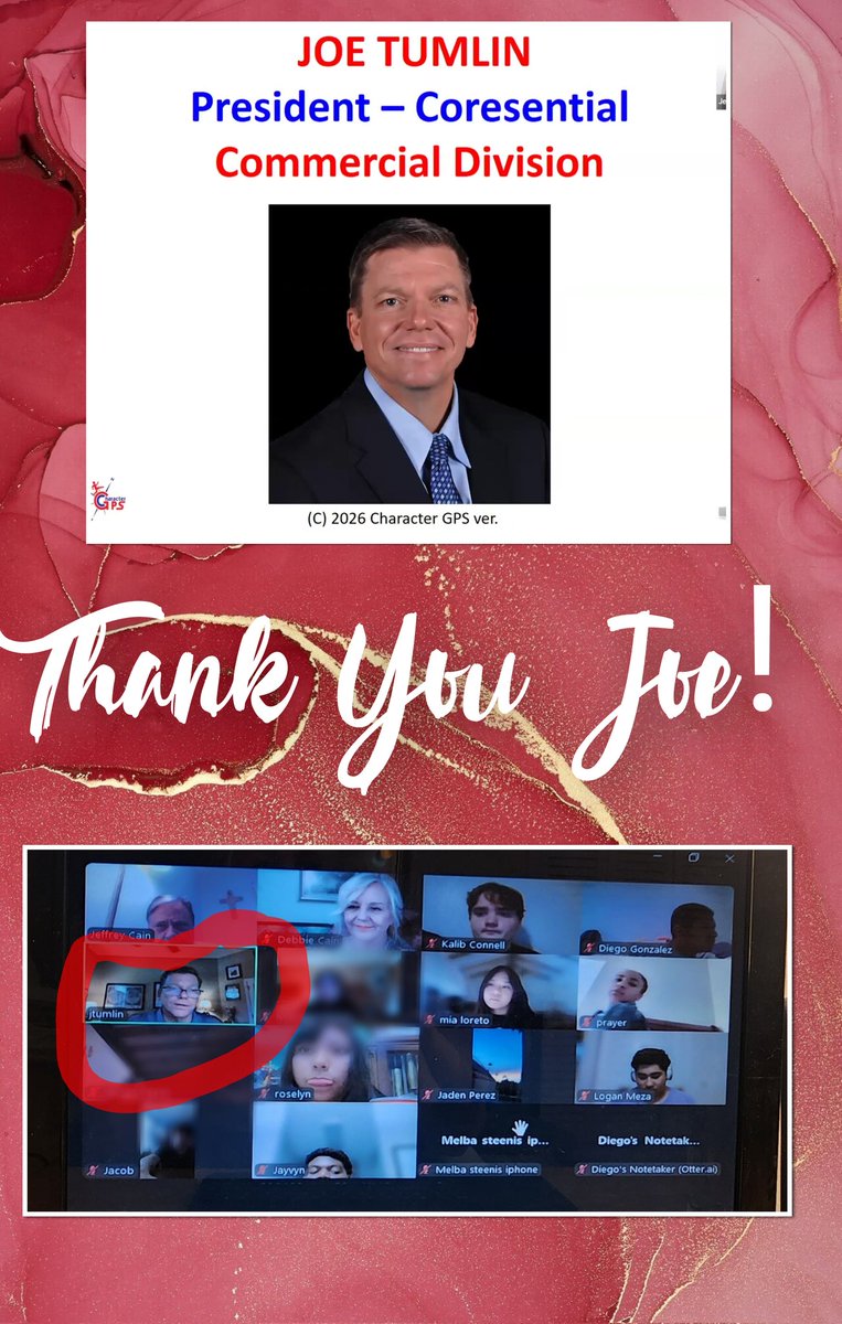 CharacterGPS1's tweet photo. We are so blessed to have our friend Joe Umlin be our Guest Expert at our Character GPS Leadership Club Zoom Meeting today!! https://t.co/RHXFNIP7n3