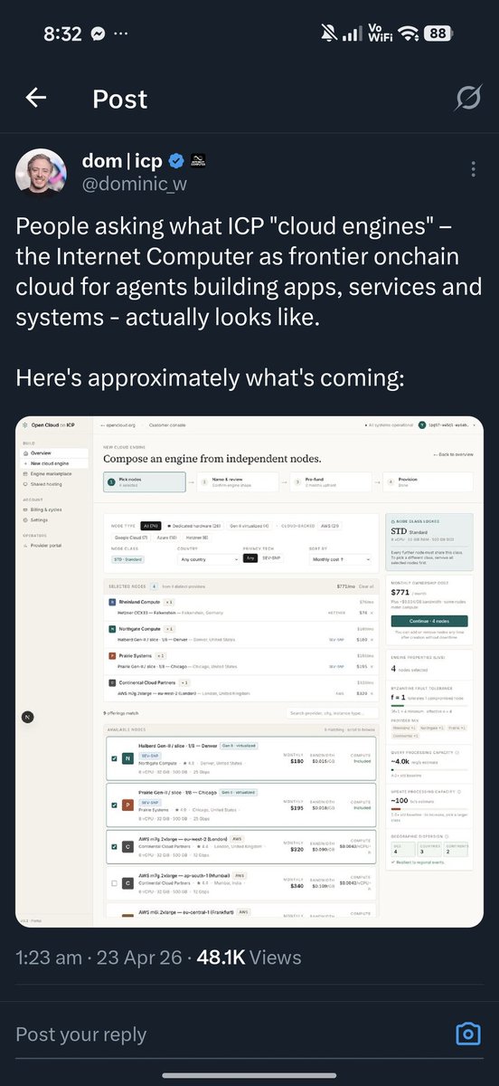 Daniboi27's tweet image. x.com/i/status/20470…

Cloud engine is a New Narative on the blockchain today for the security on Data Centralize cloud cause #ICP can run engine inside Azure, AWS cloud 😍