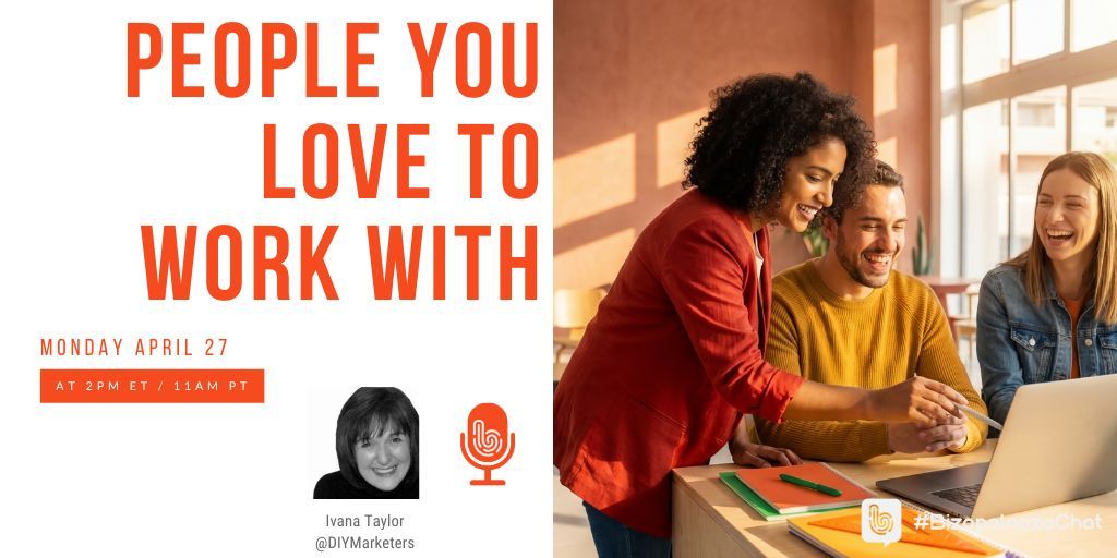 Bizapalooza's tweet image. Don't miss #BizapaloozaChat next week! 

We'll chat about the characteristics that make collaboration amazing — and what WE do to be a pleasure to work with.

Join us on Monday 4/27 at 2pmET/11amPT. 

#smallbusiness #businesstips #peopleskills #teamwork #collaboration