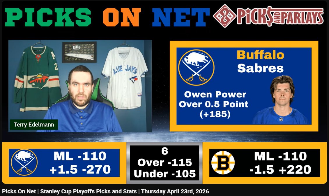 tepicks's tweet photo. #LetsGoBuffalo 
Owen Power Over 0.5 Point +185 ✅💰

Given out on #PicksOnNet as well as @PuckTimeWT https://t.co/yENJBATNCx