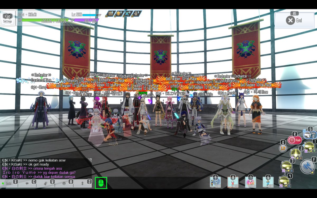 azharrizkyz's tweet photo. エンチャンターメンバーによるギルドチャンピオンでの集合写真

#SAOIF #GOG https://t.co/FASzhpSJc2