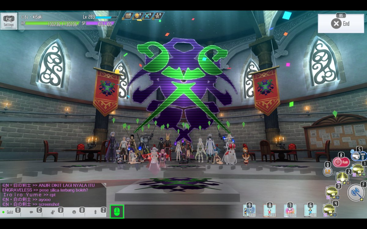 azharrizkyz's tweet photo. エンチャンターメンバーによるギルドチャンピオンでの集合写真

#SAOIF #GOG https://t.co/FASzhpSJc2