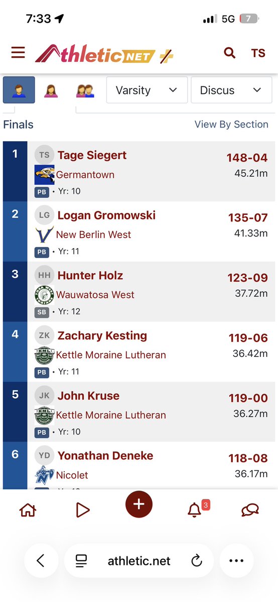 SiegertTage's tweet image. Hit a PR of 148’4 in the discus at the Warhawk Invitational. Finished 1st overall in the meet as well. @GtownGridiron #discus #track #field