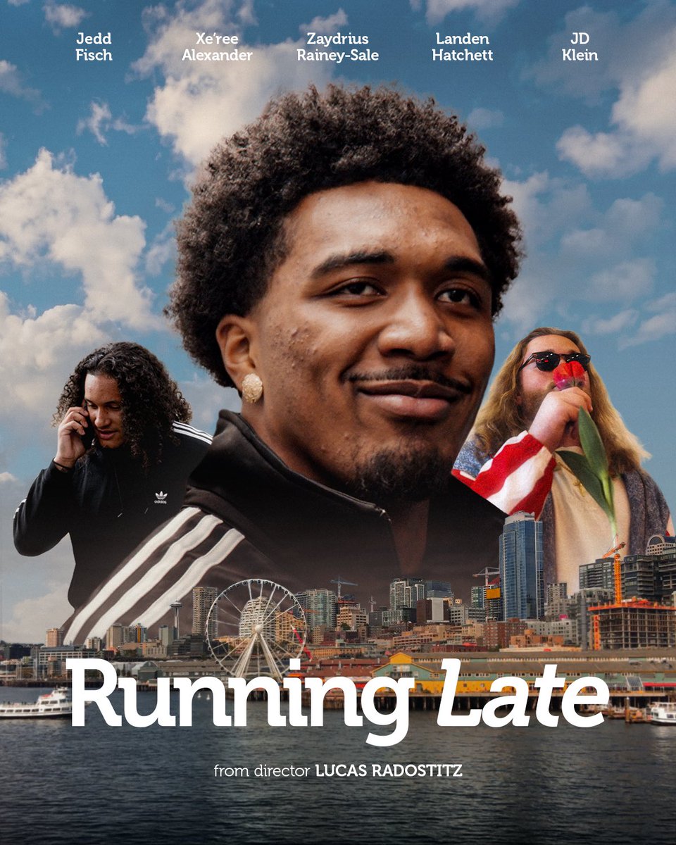UW_Football's tweet photo. 🎬 Coming 🔜 Running Late, a short film from @lucas_rad4 

⭐️ Starring @ZaydriusS @LandenHatchett @xe_ree with special appearances by @CoachJeddFisch &amp; Husky Super Fan @jdklein33 . 

Debuts Thursday 04.30.26 https://t.co/bdyxwZjpi7